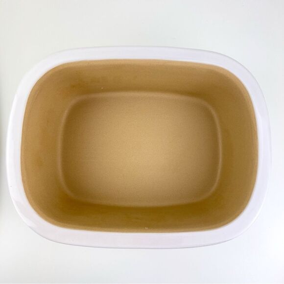 Pampered Chef White 3.1 Qt Deep Covered Baking Stoneware Roaster Casserole Dish - Picture 7 of 10
